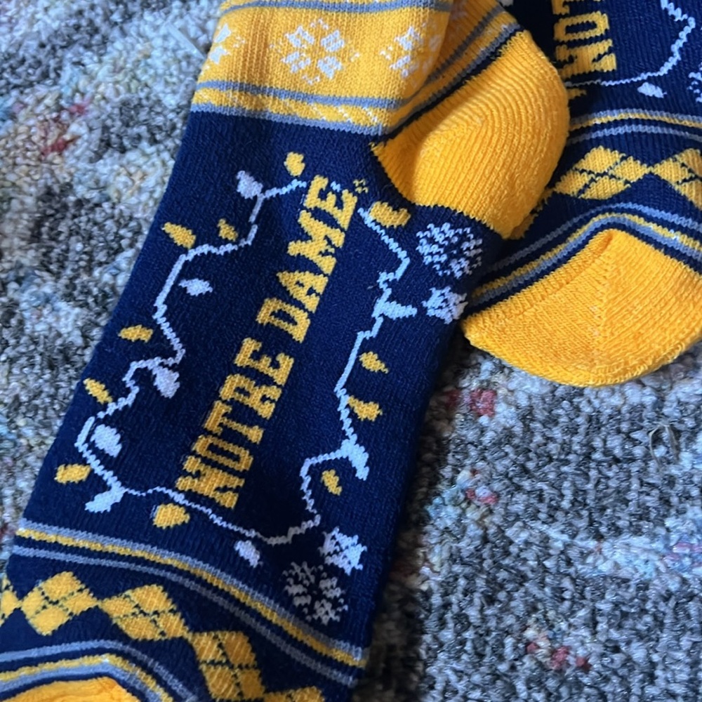 Christmas themed Notre Dame long socks - Picture 3 of 3